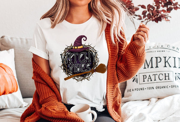 Witchy Vibes Tshirt, Halloween Tshirt - little crafty souls